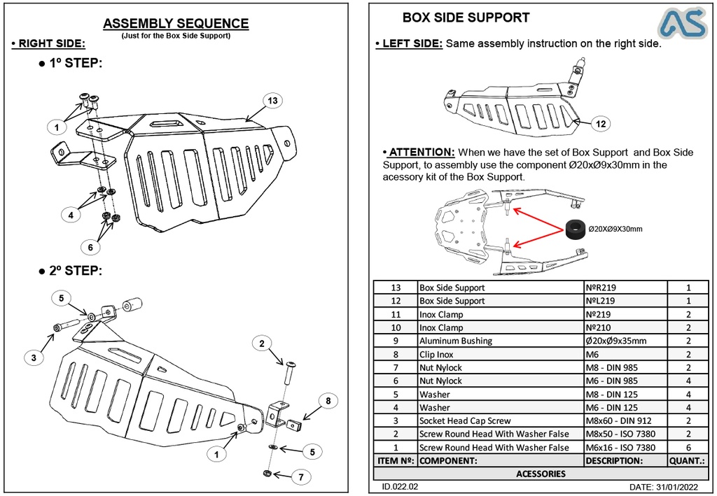 Adventure Spec Honda CRF300L Side Luggage Support Rack