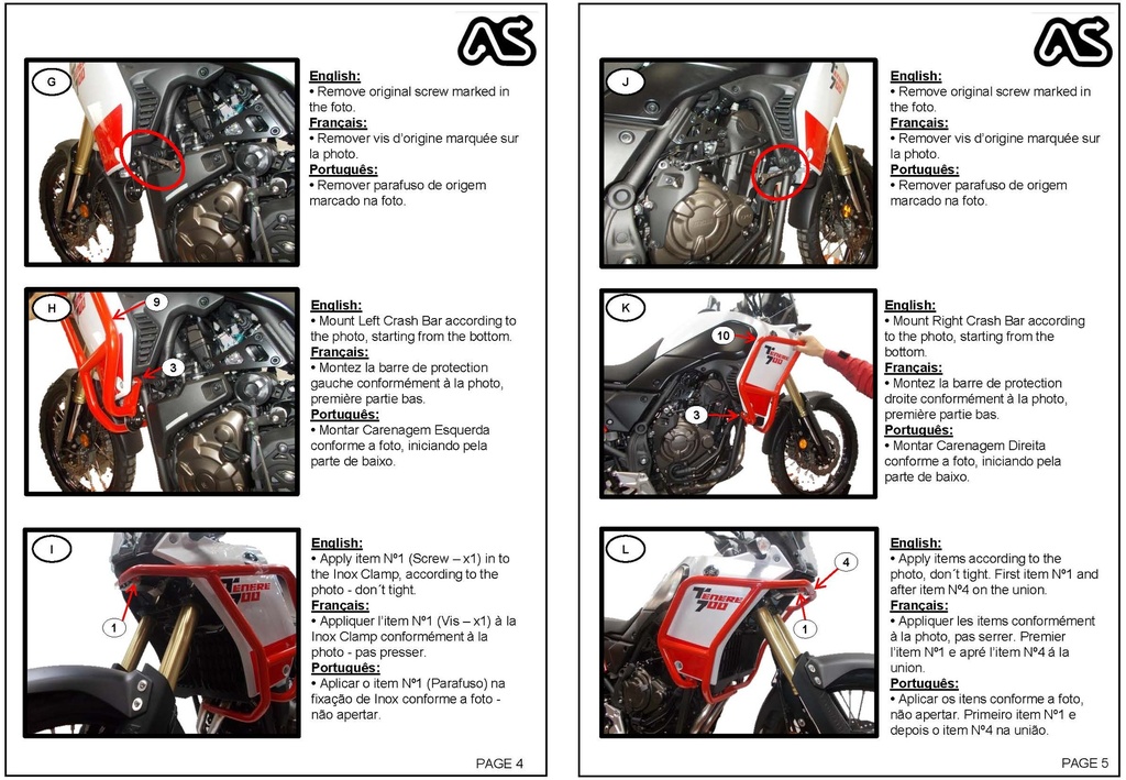 Adventure Spec Yamaha Tenere 700 Aluminium Crashbars Euro4+5