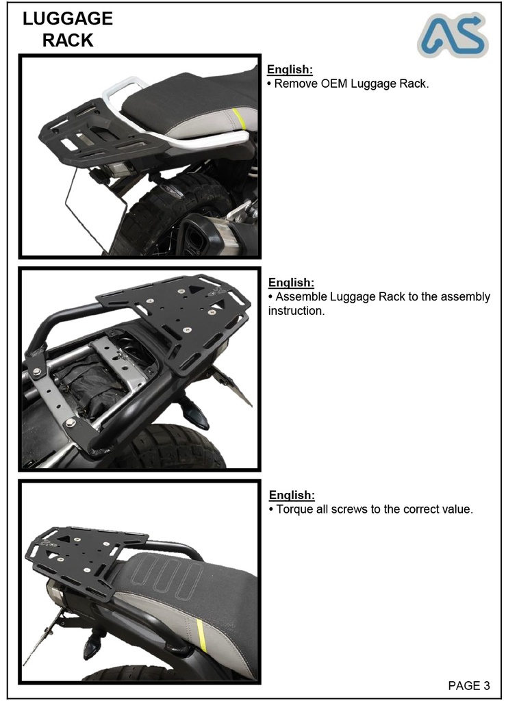 Adventure Spec CF Moto 450 MT Rear Luggage Rack