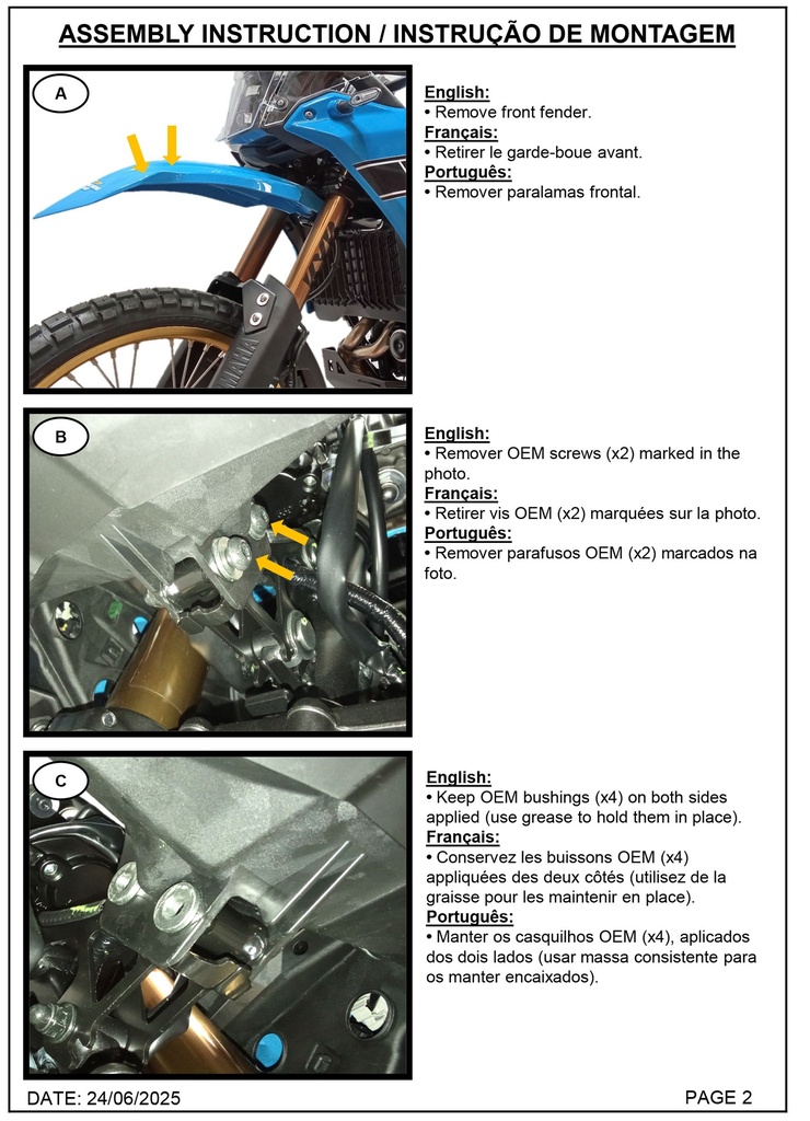 Adventure Spec Yamaha Tenere 700 and Tenere 700 Rally Edition Crashbars 2025 +     